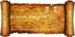 Bischof Kamilló névjegykártya